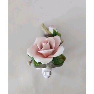 COSMOS Fine Porcelain Lighted Rose Night Light Pink
